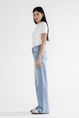 Mica Distressed Wide Leg Jeans