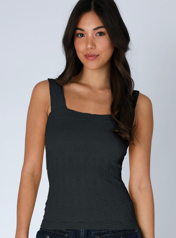 Floral Square Neckline Tank Tops