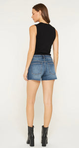 Mica Mid Rise Dark Wash Shorts