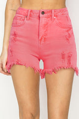 Risen Distressed Hot Pink Shorts