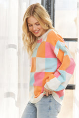 Spring Forward Checkered Sweater