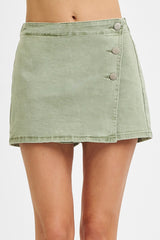Risen Olive Denim Skort