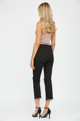Mica Straight Crop Black Jeans