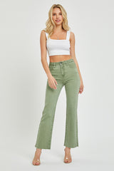 Risen Olive Straight Leg Jeans