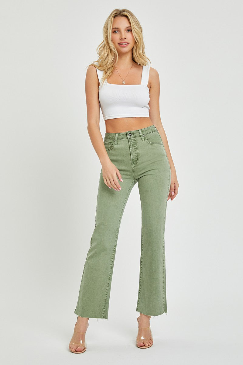 Risen Olive Straight Leg Jeans