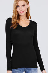 Everyday Basics Rounded Neckline Long Sleeves