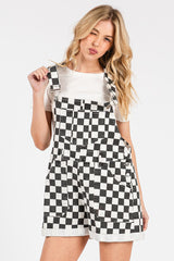 Race Day Checkered Short Overalls