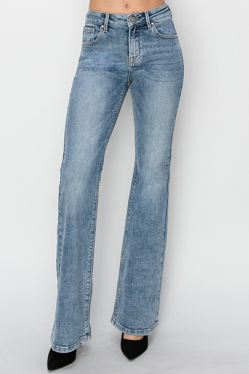 Risen Mid Rise Basic Flare Jeans