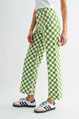 Mica Green Checkered Pants