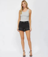 Mica Black Denim Shorts