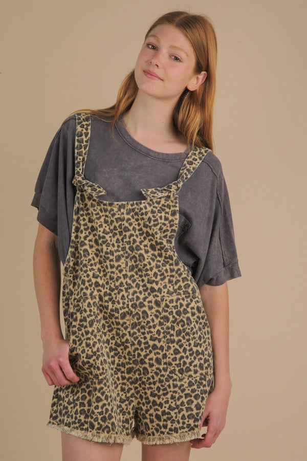 Leopard Tie Strap Romper