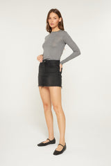 Mica Raw Hem Denim Skirt