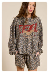 Free Bird Leopard Pullover