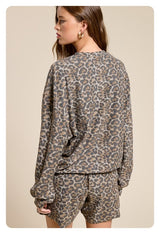 Free Bird Leopard Pullover
