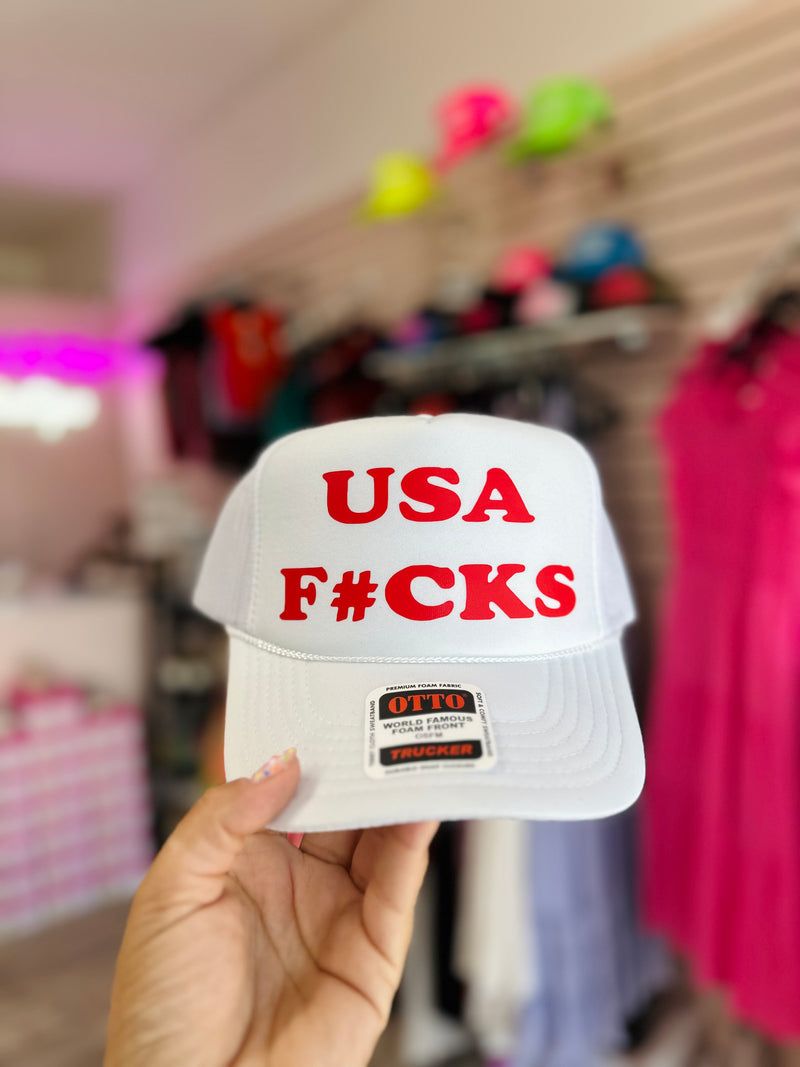 USA F#CKS TRUCKER HAT