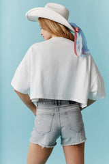 Miss America Oversized Bow Crop Tee