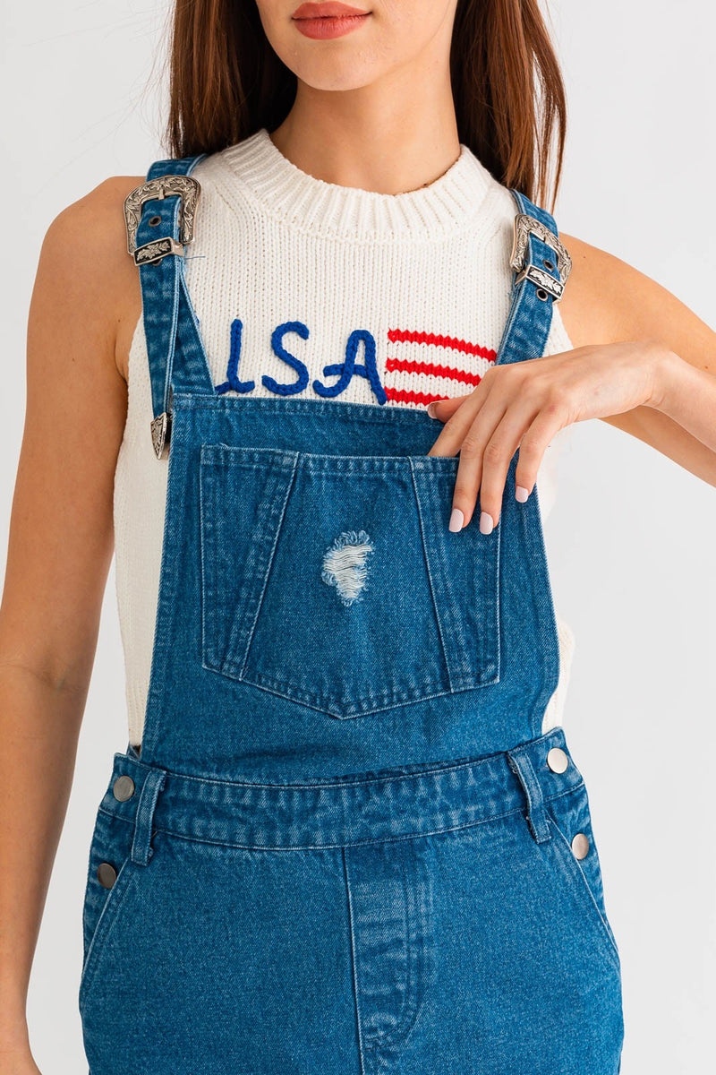 Western Belt Denim Skirtall