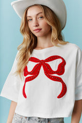 Miss America Oversized Bow Crop Tee