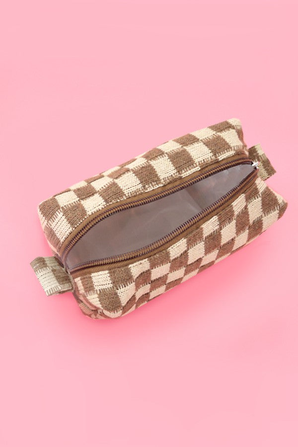 Checkered Cosmetic Bags