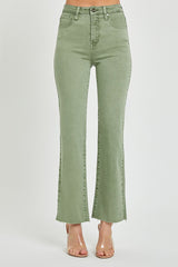 Risen Olive Straight Leg Jeans