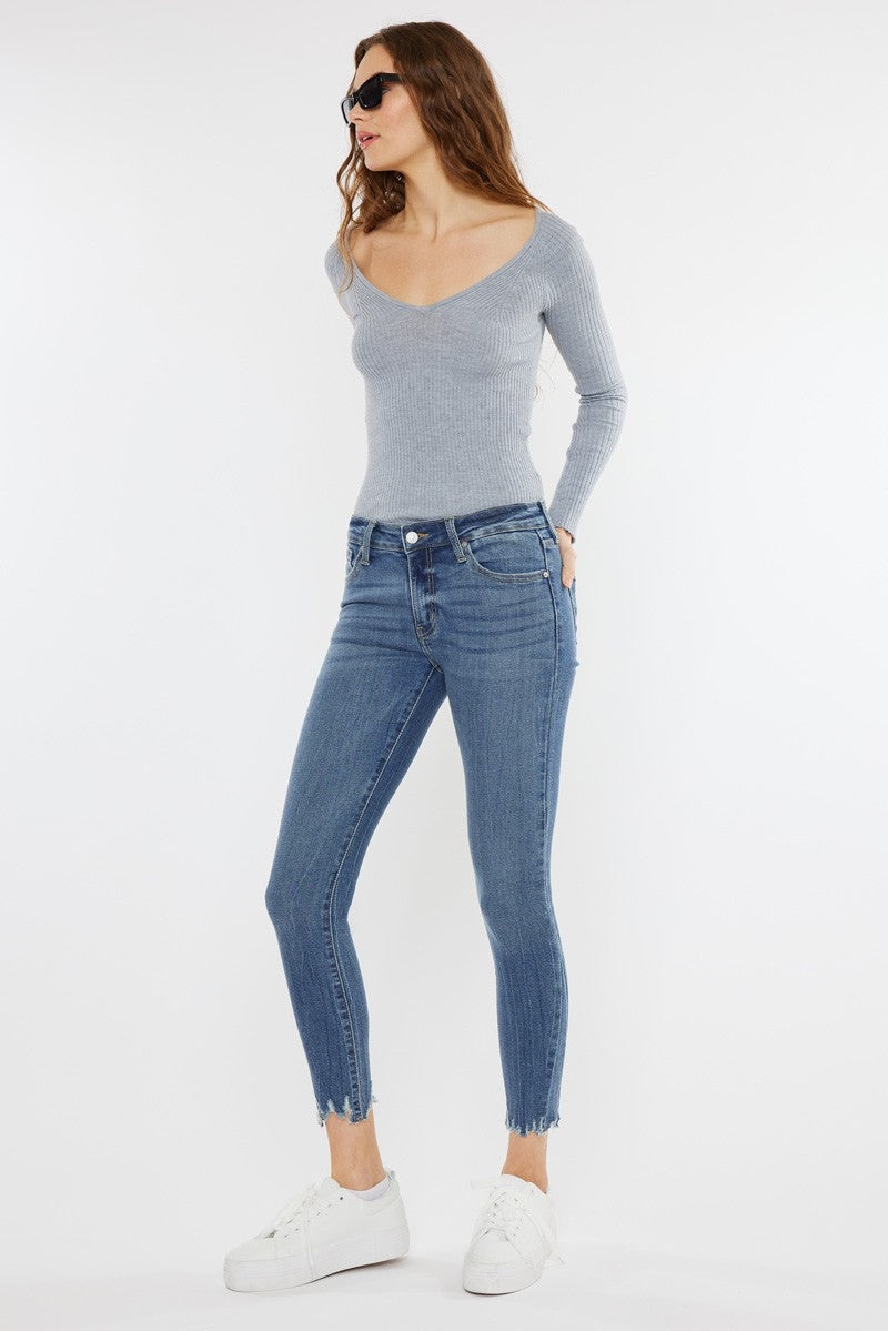 Kancan Mid Rise Ankle Skinny Jean