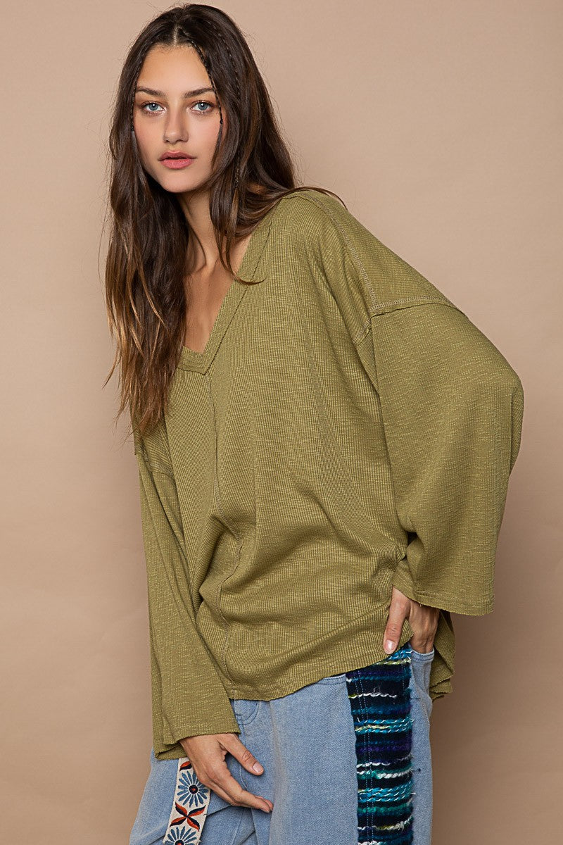 Olive Aria Long Sleeve Top