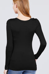 Everyday Basics Rounded Neckline Long Sleeves