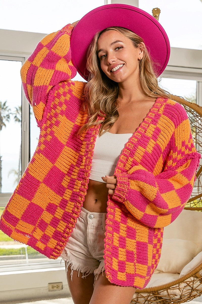 Need Me Checkered Cardigan