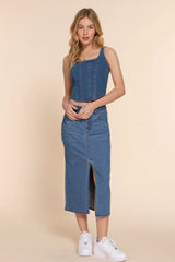 Til The Cows Come Home Denim Top