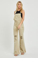 Risen Khaki Denim Overalls