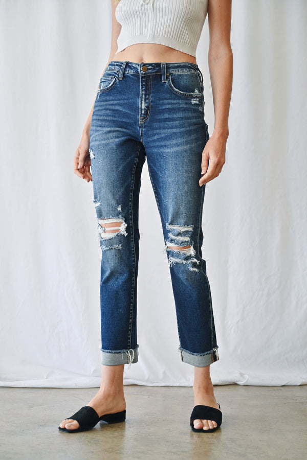 Mica Dark Wash Boyfriend Jeans