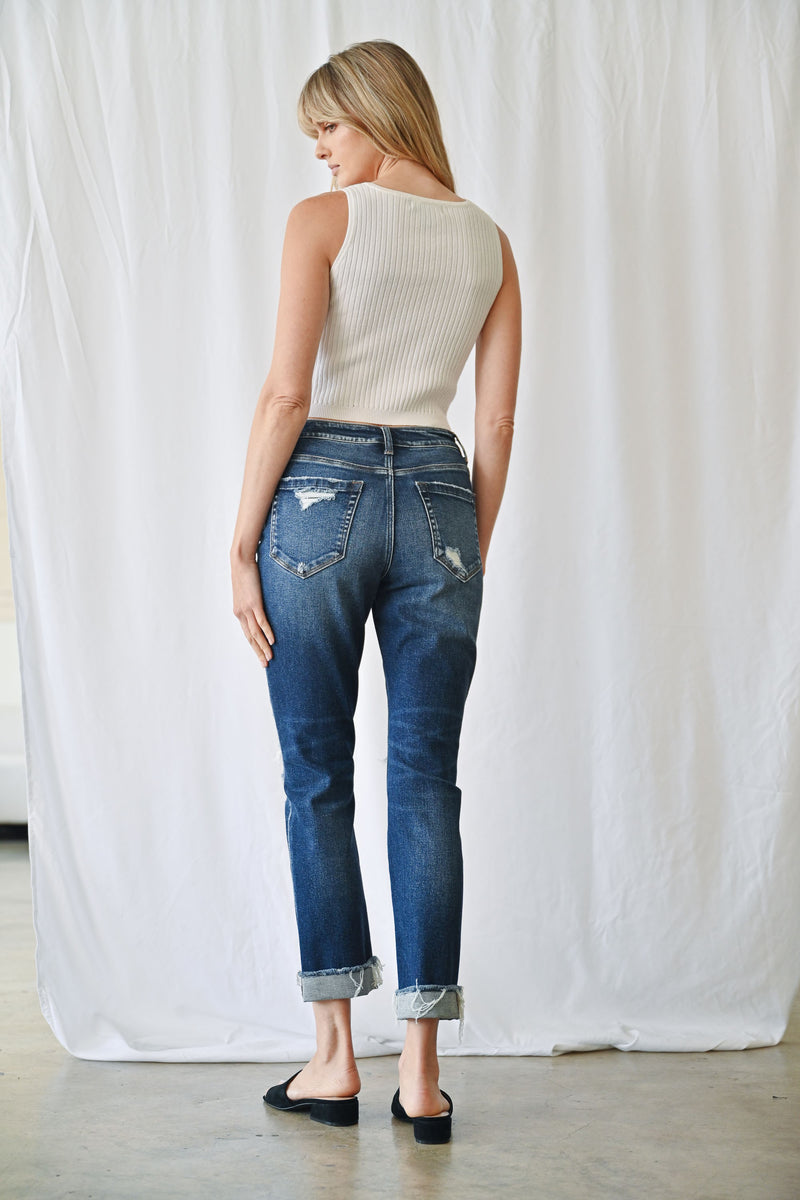 Mica Dark Wash Boyfriend Jeans
