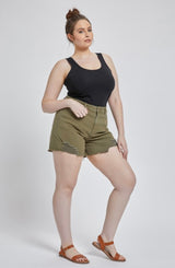 Dark Olive Plus High Rise Short