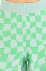 Dream State Sky & Lime Checkered Shorts