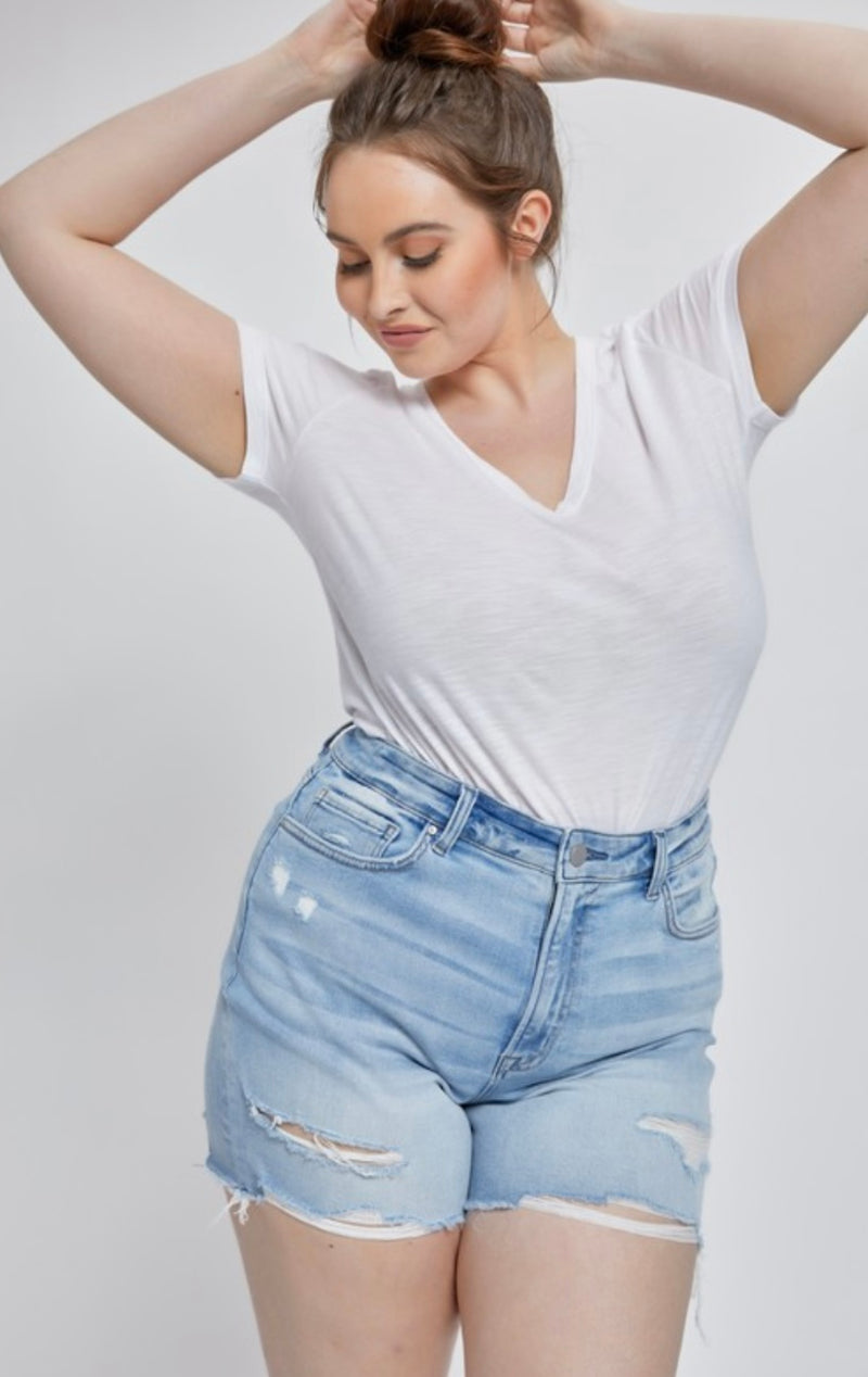 Mica Light Wash Plus Shorts